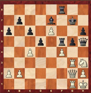 Position after Black's 36th move in Alekhine-Tylor Margate 1937