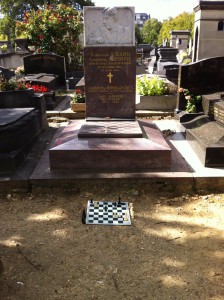 Alekhine's grave on a summer's day at the beautiful Cimetière du Montparnasse in Paris