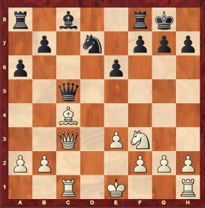 Alekhine-Vidmar Hastings 1936 after Black's 13th move.