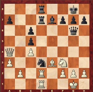 Alekhine-Molina Exhibition game Argentina 1926 after Black's 23rd move