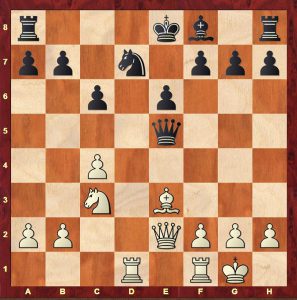 Alekhine-Reshevsky Kemeri 1937. Black has just played 13...e6