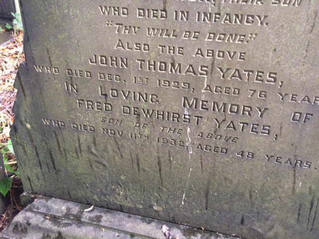 Remembering Fred Dewhirst Yates (16-i-1884 11-xi-1932) - British